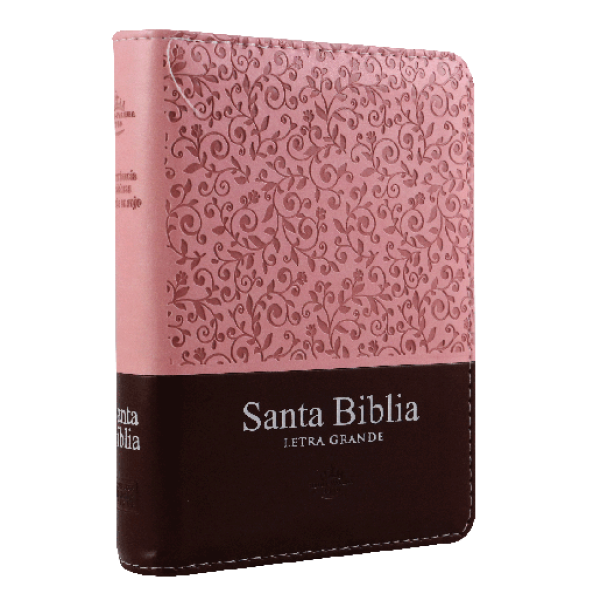 Biblia Reina-Valera 1960 Bolsillo Letra Grande Imitación Piel Rosa Marrón
