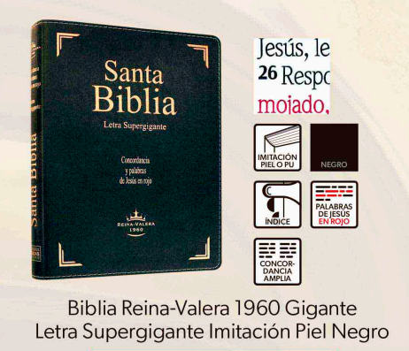 Biblia Reina-Valera 1960 Gigante Letra Supergigante Imitación Piel Negro